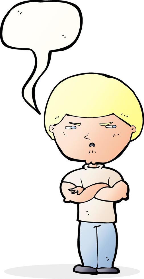 cartoon grumpy man with speech bubble vector