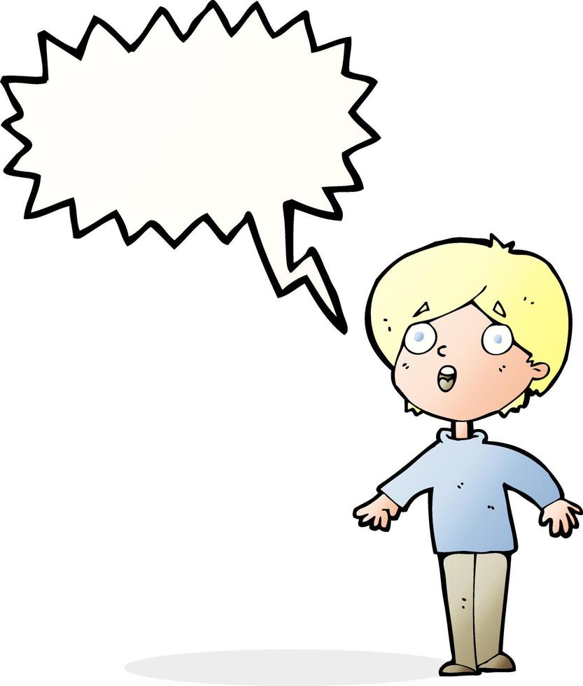 cartoon surprised man with speech bubble vector