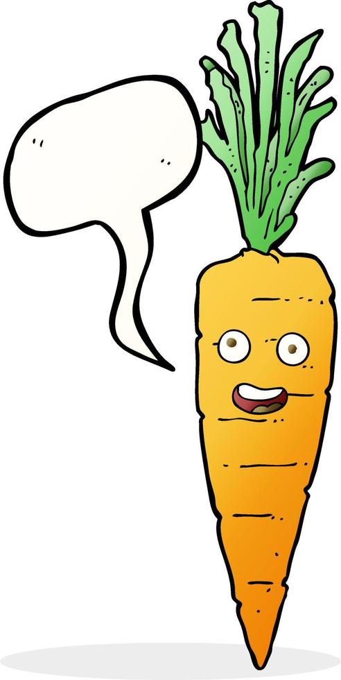cartoon carrot with speech bubble vector
