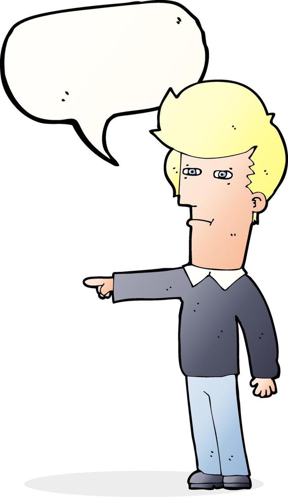 cartoon man blaming with speech bubble vector