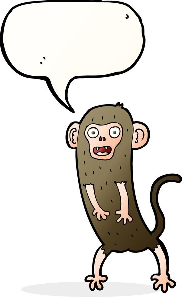 cartoon crazy monkey with speech bubble vector