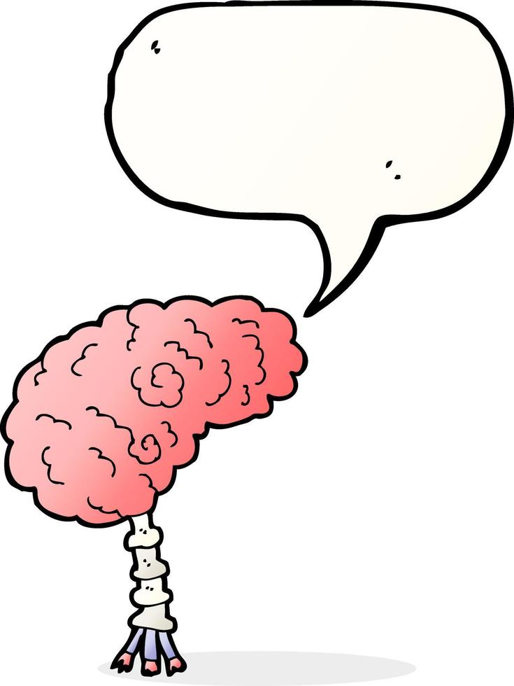 cartoon brain with speech bubble vector