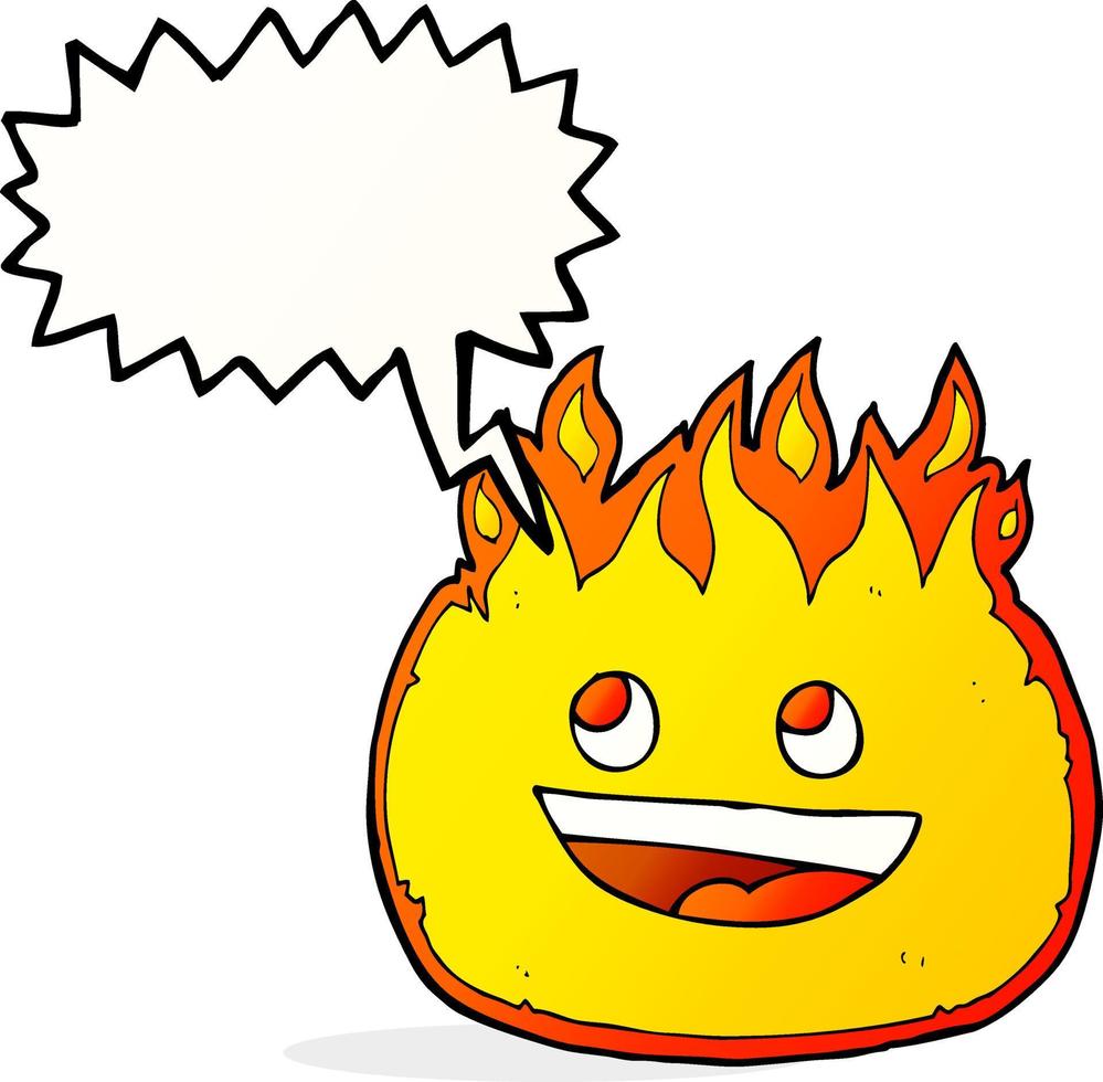 cartoon fire border with speech bubble vector
