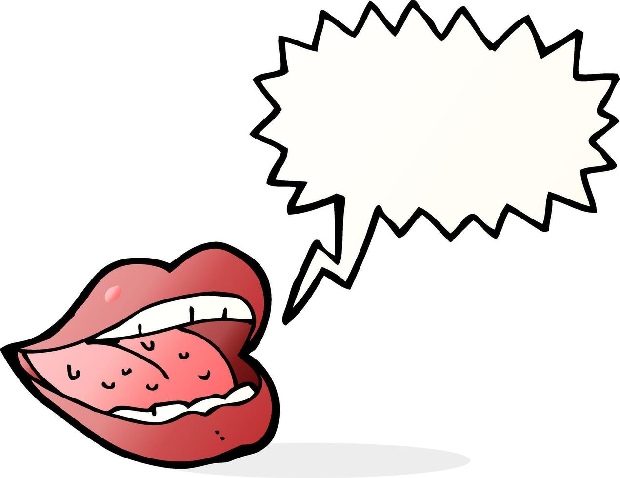 cartoon smiling mouth with speech bubble vector