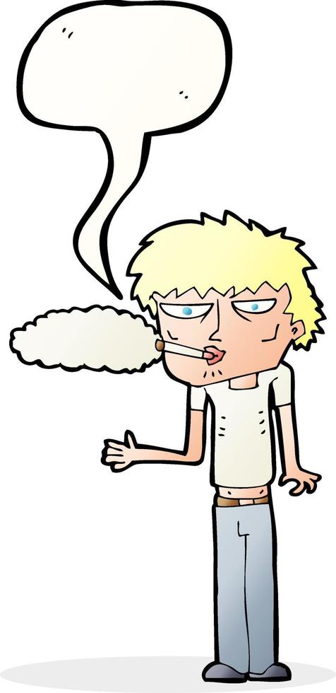 cartoon smoker with speech bubble vector