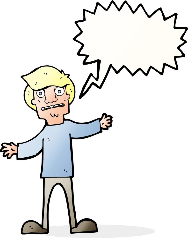 cartoon surprised man with speech bubble vector