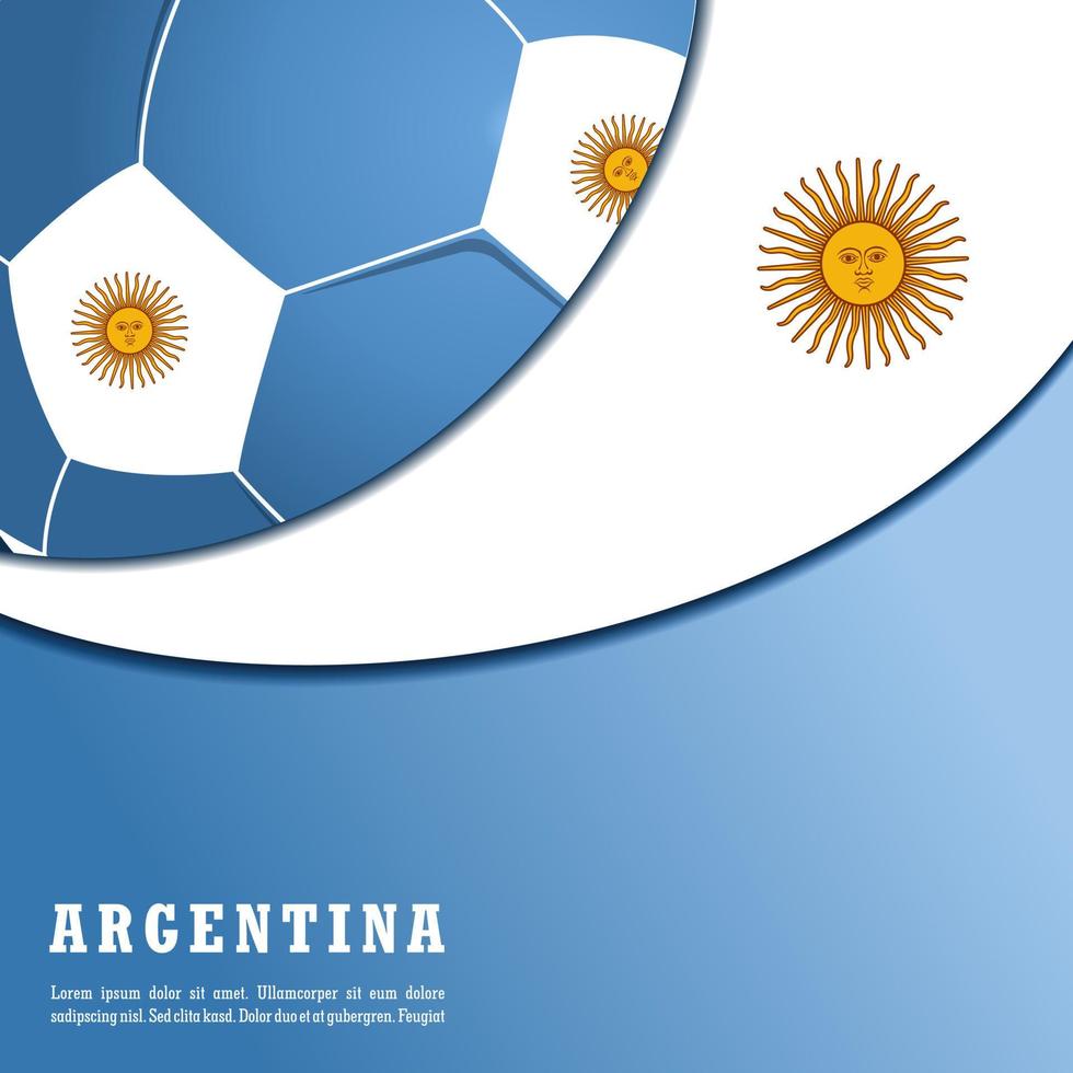 bandera argentina de fondo vectorial con bola, ilustración vectorial y texto, combinación perfecta de colores. vector