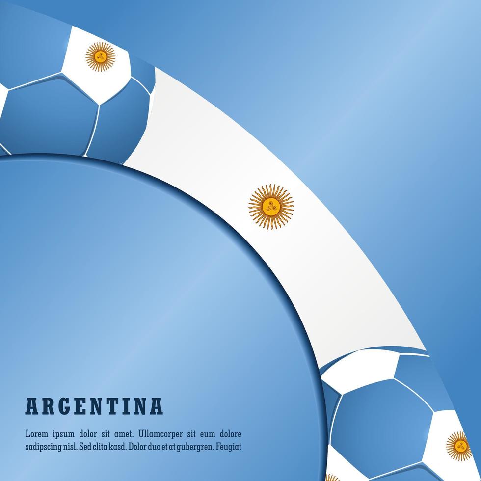 vector background argentina flag with ball, vector illustration and text, perfect color combination.