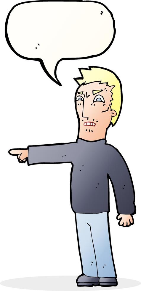 cartoon angry man pointing with speech bubble vector