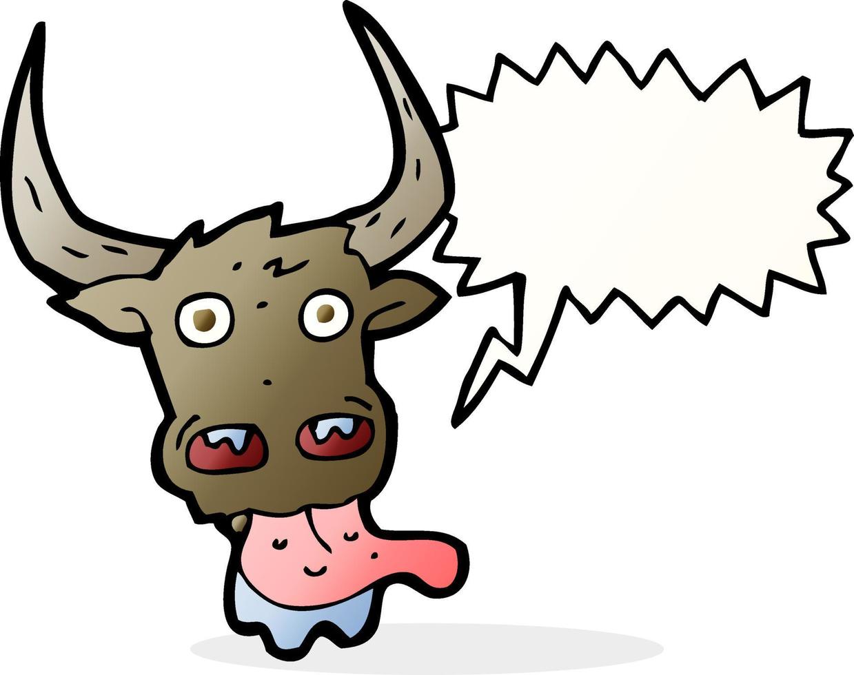 cartoon cow face with speech bubble vector