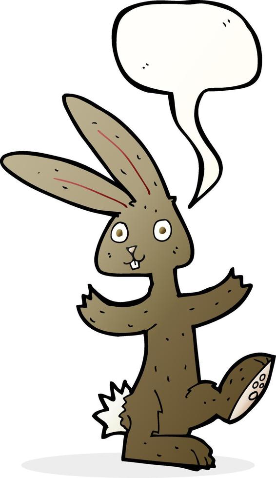 cartoon rabbit with speech bubble vector