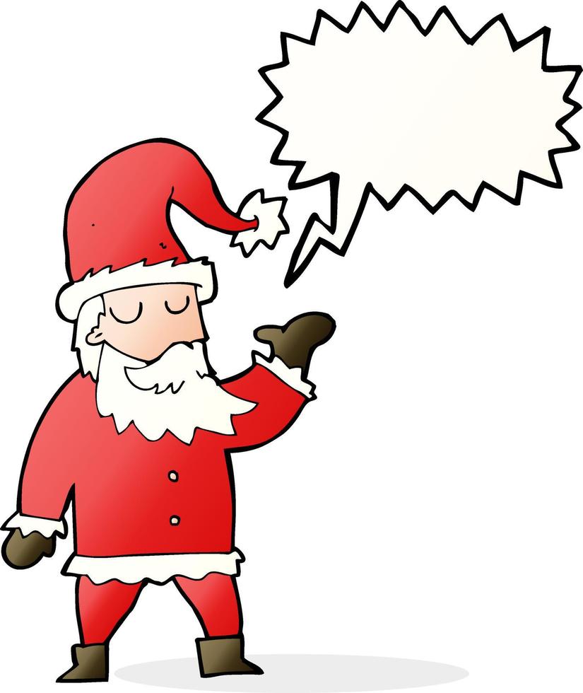 cartoon santa claus with speech bubble vector