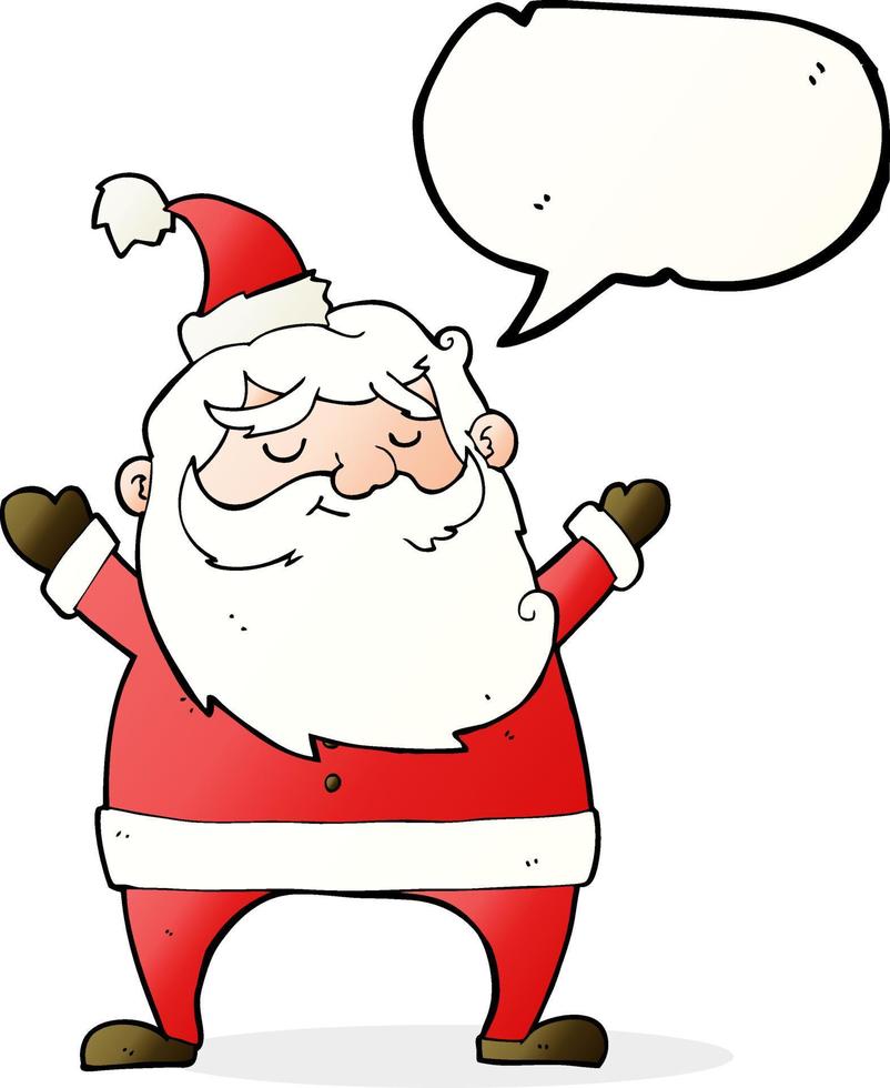 jolly santa cartoon with speech bubble vector