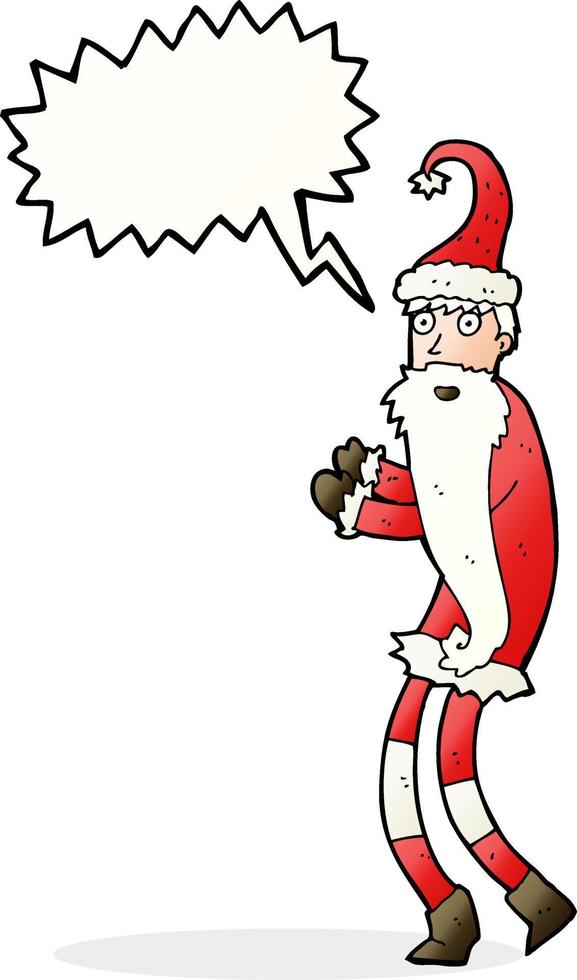 cartoon santa claus with speech bubble vector