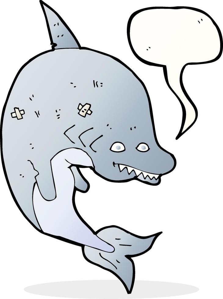 cartoon shark with speech bubble vector
