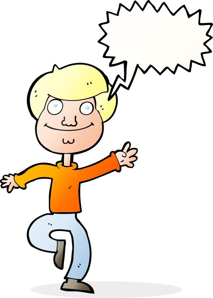 cartoon dancing man with speech bubble vector