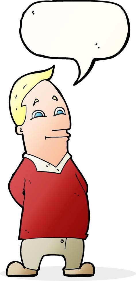 cartoon friendly man with speech bubble vector