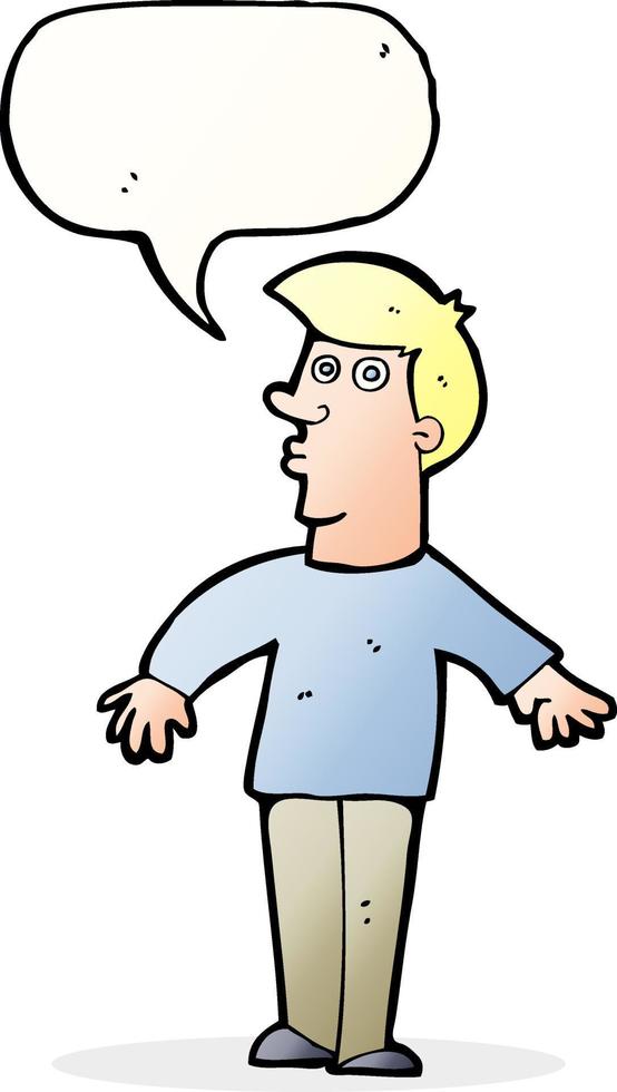 cartoon surprised man with speech bubble vector