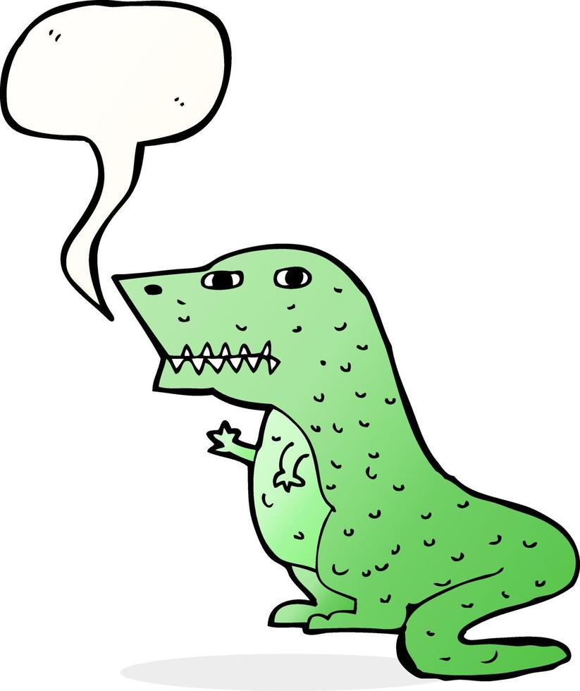 cartoon dinosaur with speech bubble vector