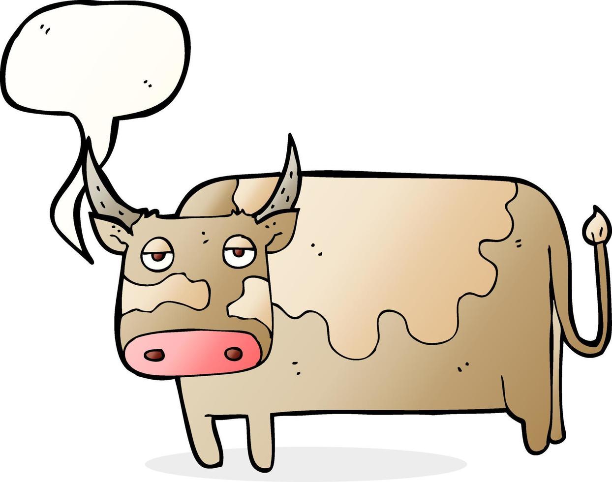 cartoon cow with speech bubble vector