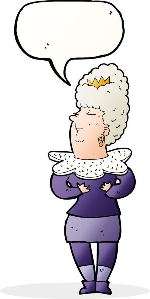 cartoon aristocratic woman with speech bubble vector