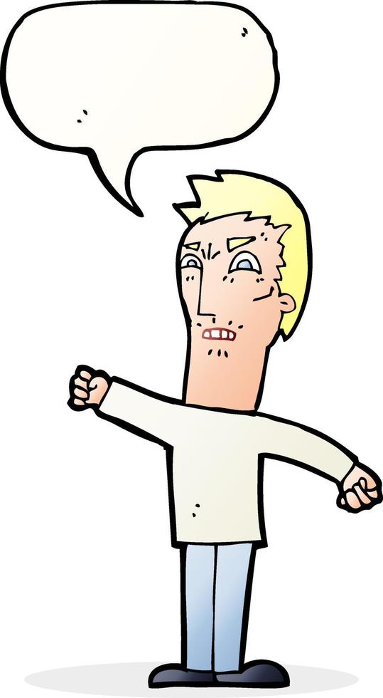 cartoon annoyed man with speech bubble vector