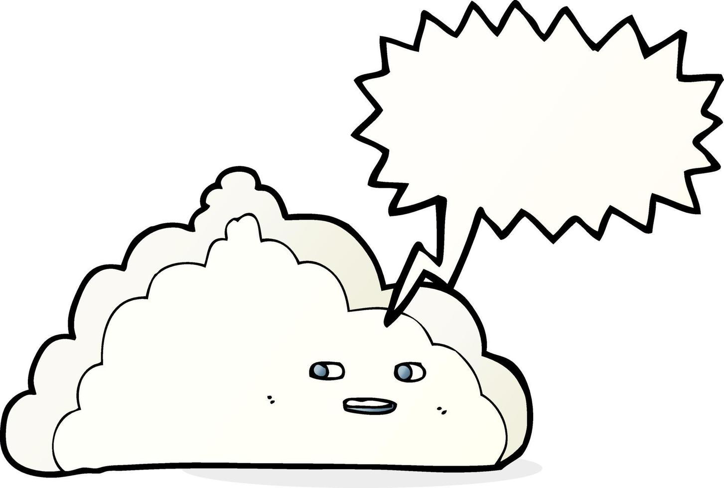 cartoon cloud with speech bubble vector