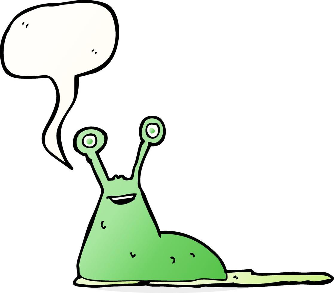 cartoon slug with speech bubble vector