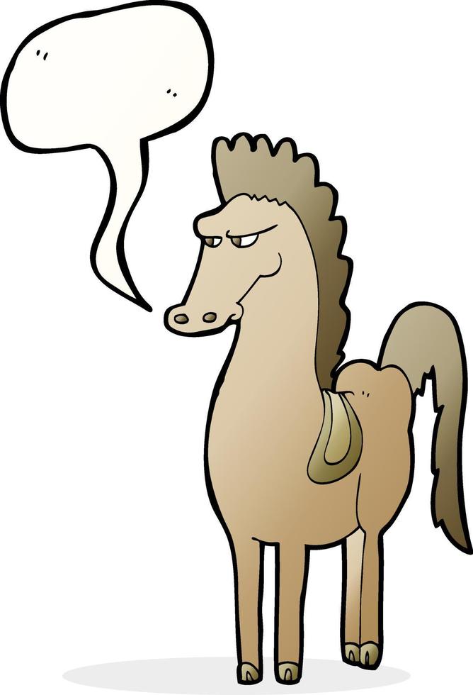 cartoon horse with speech bubble vector