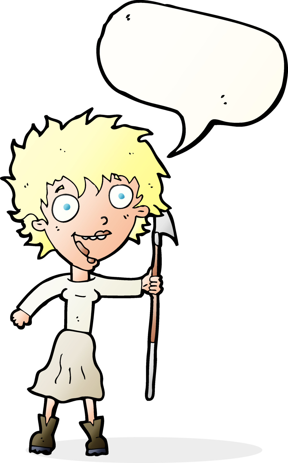 cartoon crazy woman with spear with speech bubble 12349784 Vector Art at Vecteezy cartoon crazy woman with spear with speech bubble 12349784 Vector Art at Vecteezy