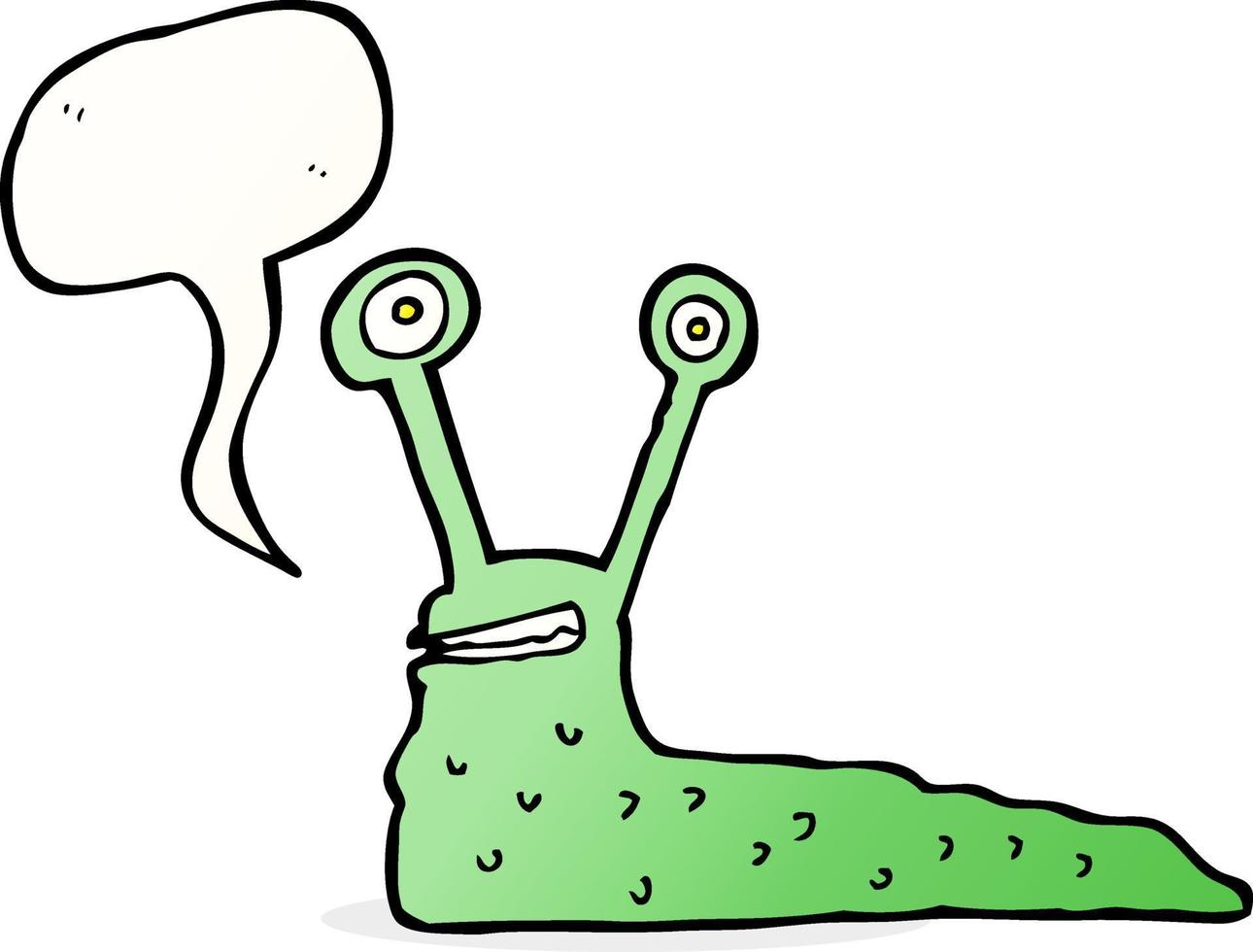 cartoon slug with speech bubble vector