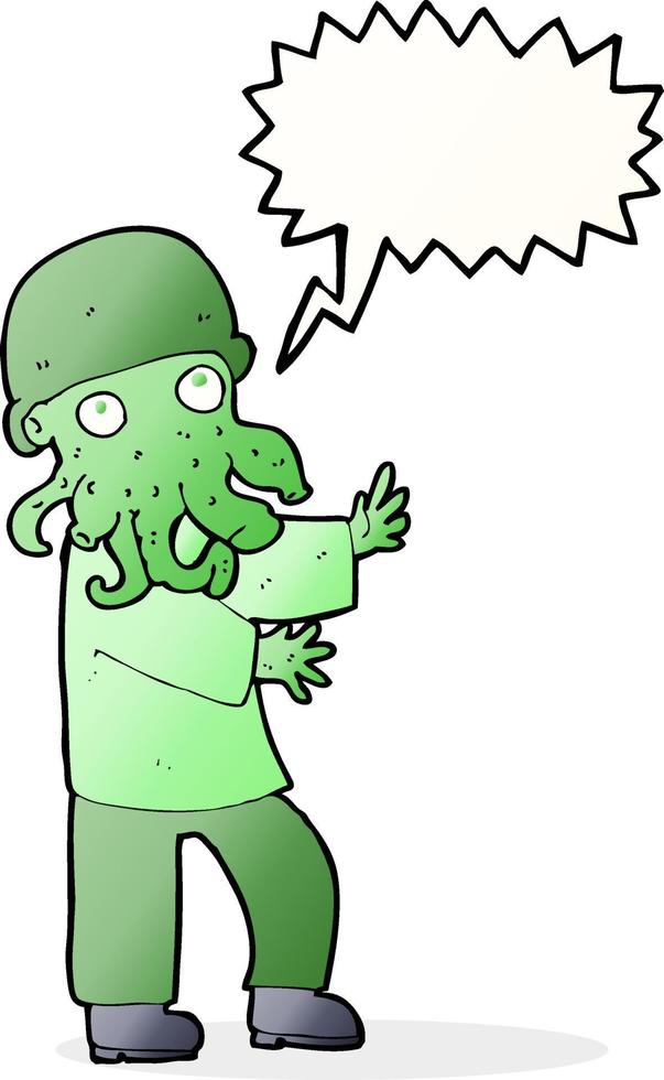 cartoon monster man with speech bubble vector