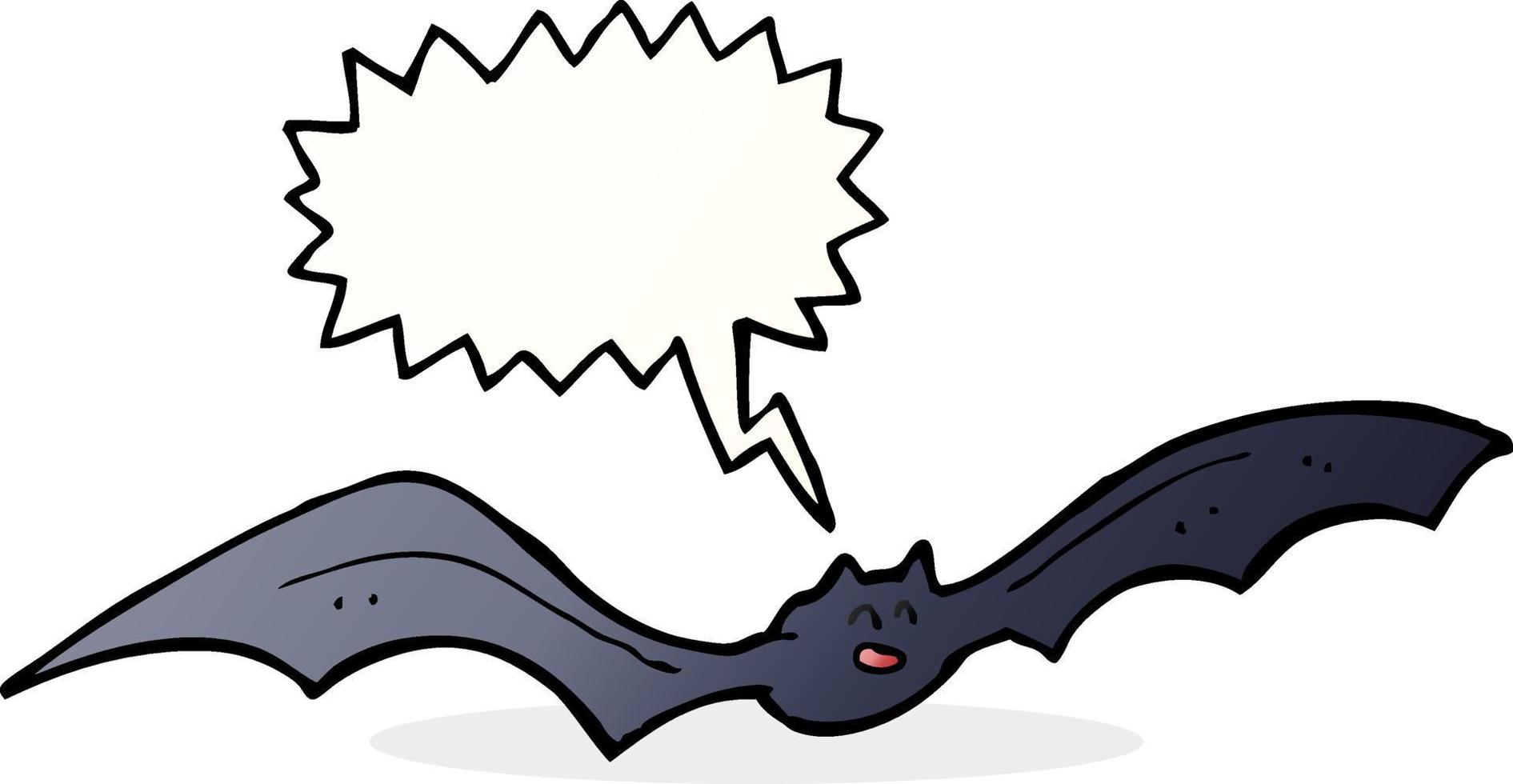 cartoon bat with speech bubble vector