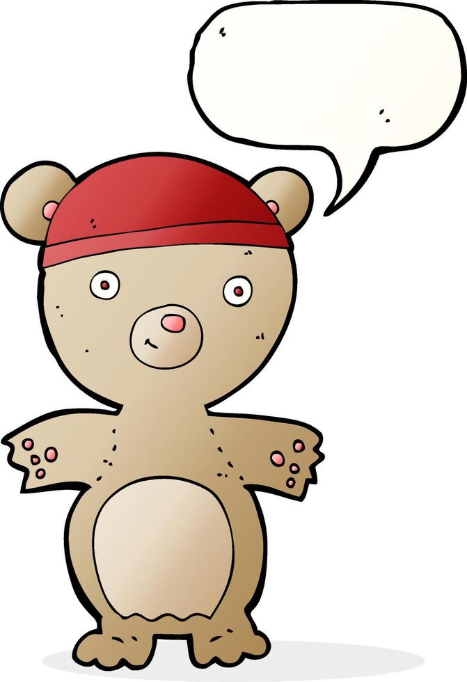 cartoon teddy bear with speech bubble vector