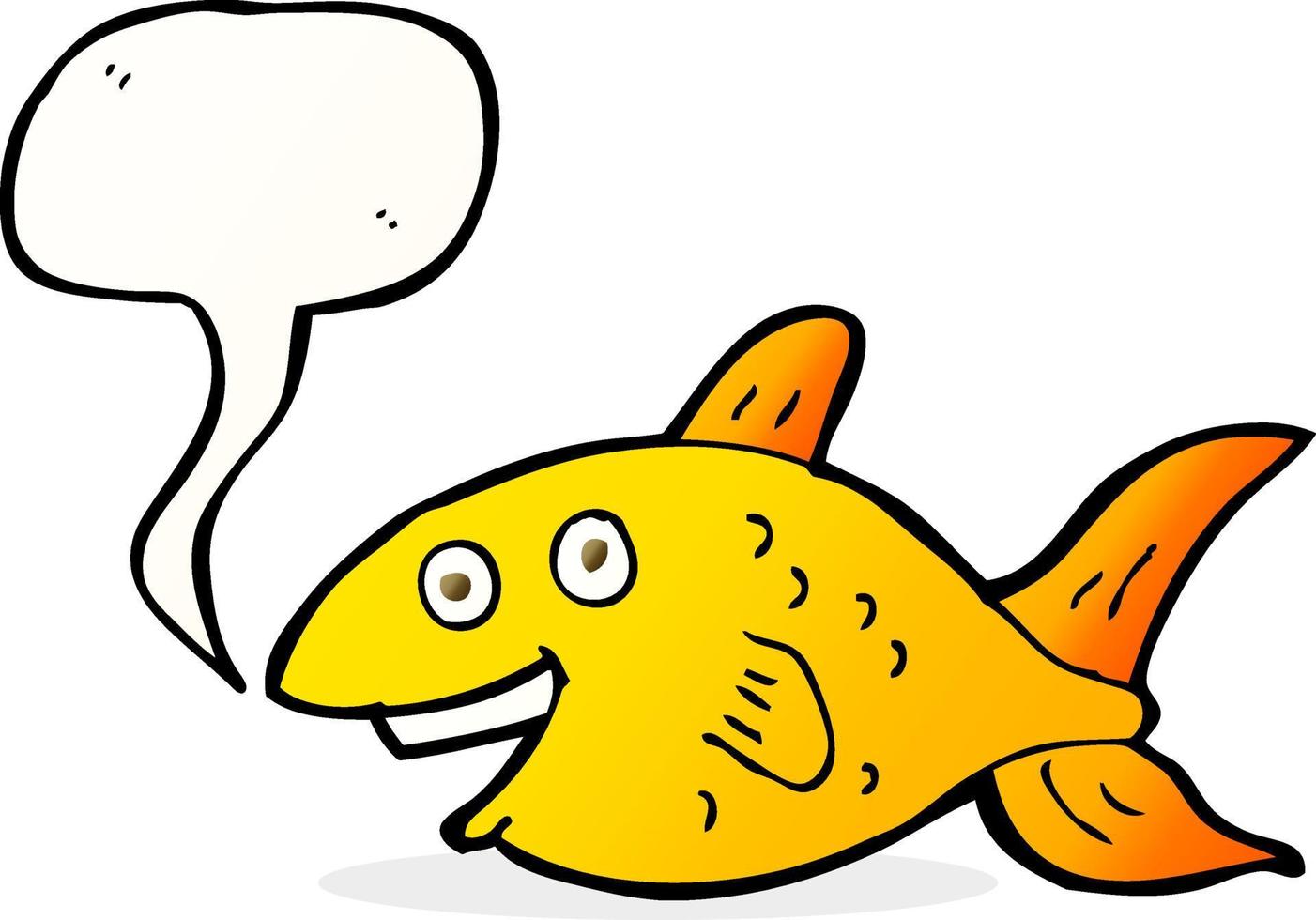 cartoon fish with speech bubble vector