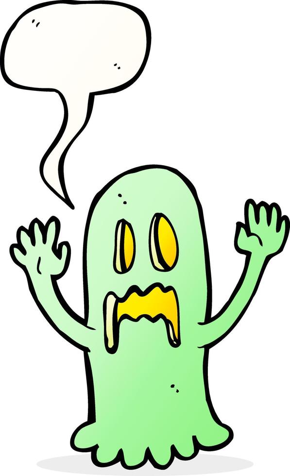 cartoon spooky ghost with speech bubble vector