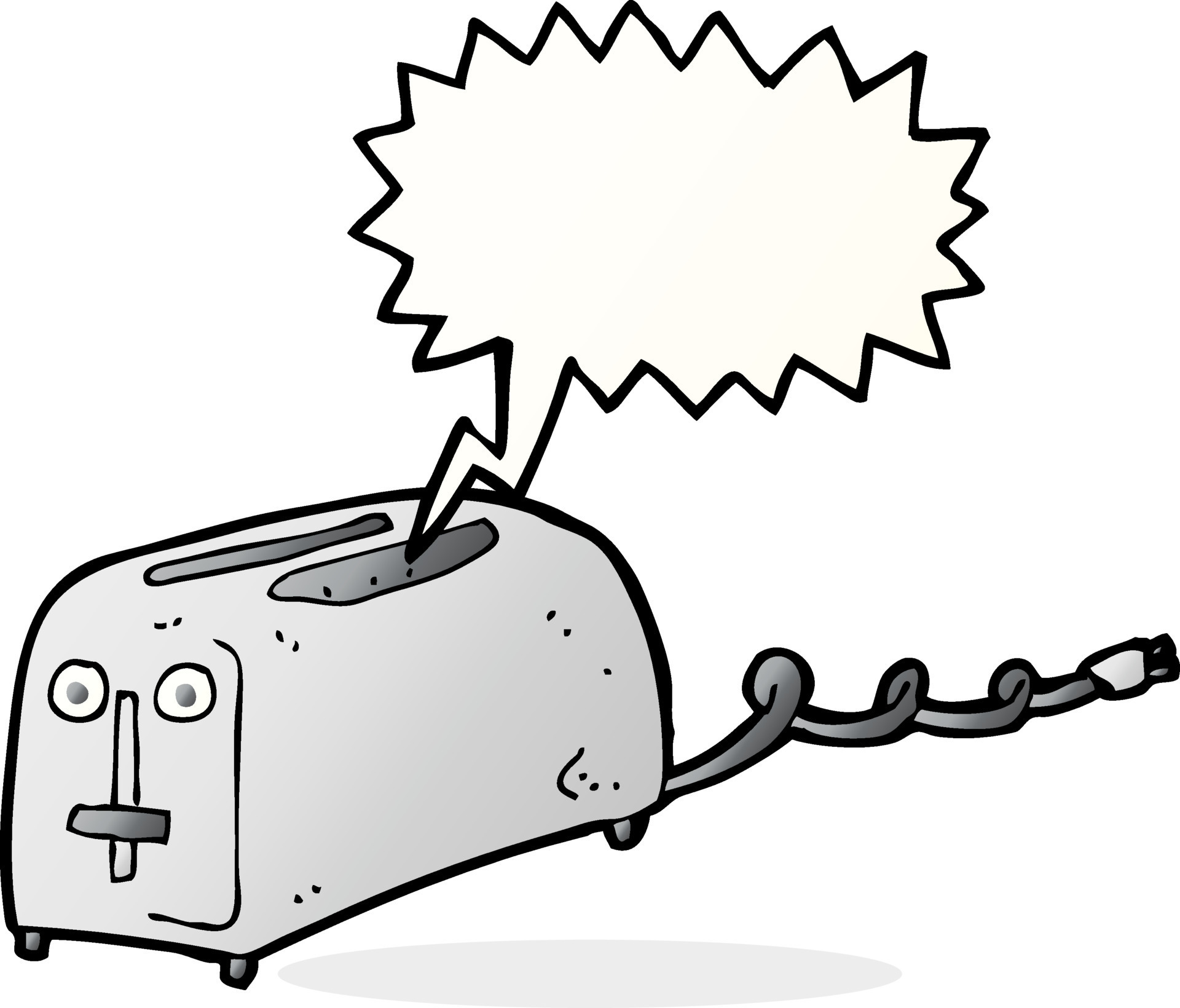 cartoon toaster with speech bubble 12349858 Vector Art at Vecteezy