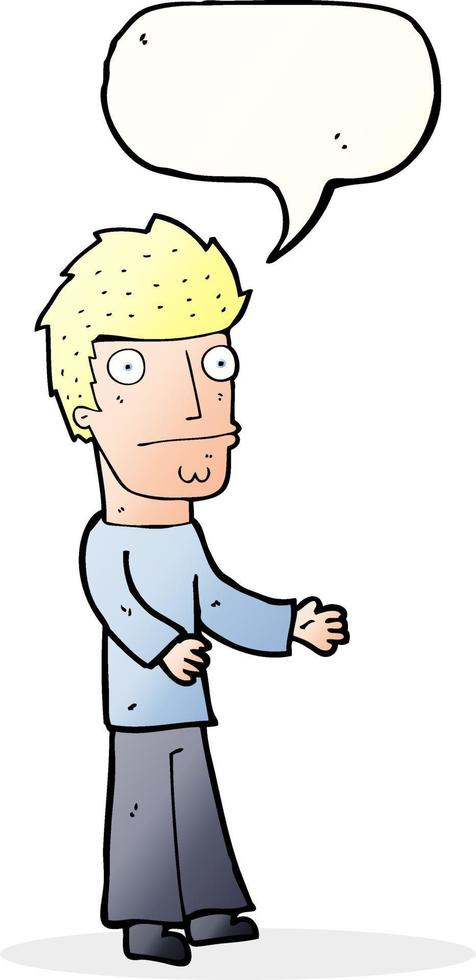 cartoon confused man with speech bubble vector