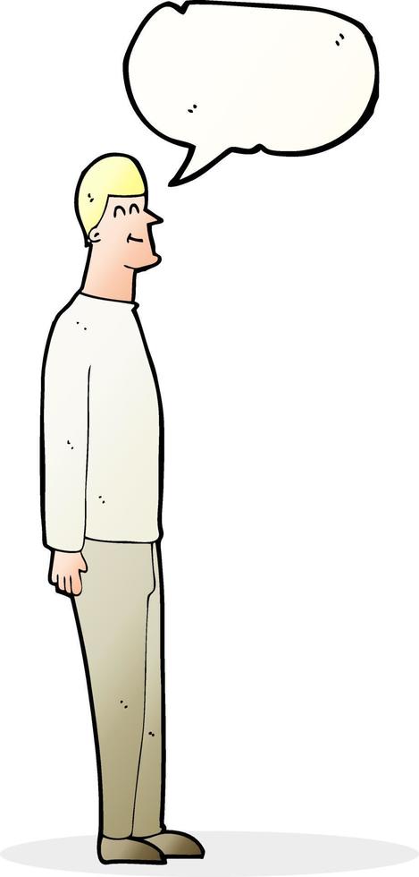 cartoon tall man with speech bubble vector