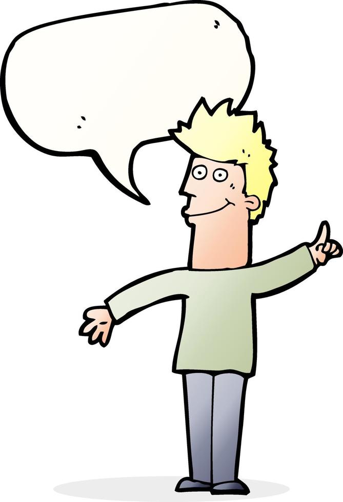 cartoon man with idea with speech bubble vector