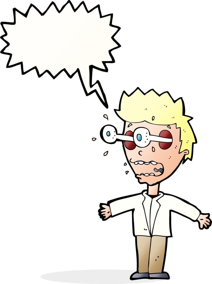 cartoon staring man with speech bubble vector