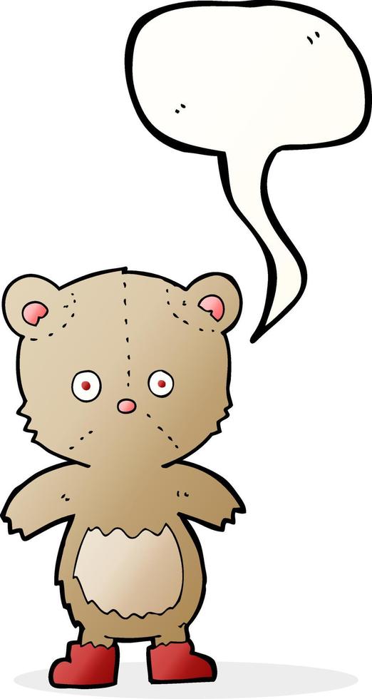 cartoon teddy bear with speech bubble vector