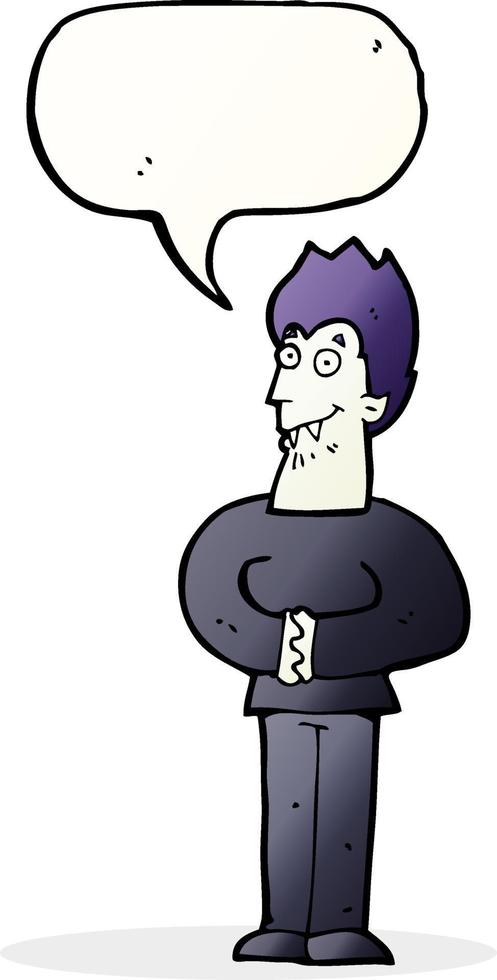 cartoon vampire with speech bubble vector