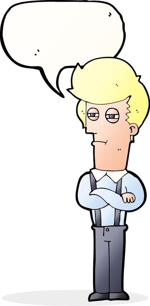 cartoon annoyed man with speech bubble vector