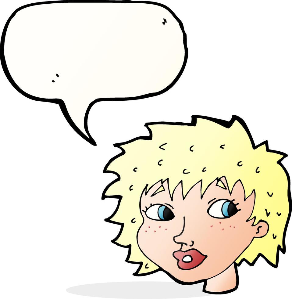 cartoon surprised woman with speech bubble vector