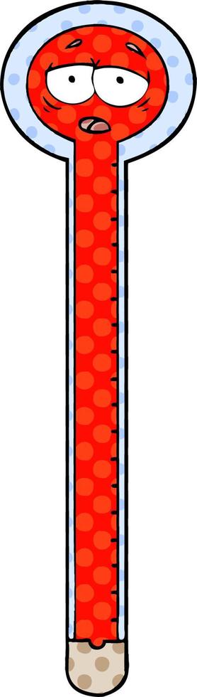 cartoon red thermometer vector
