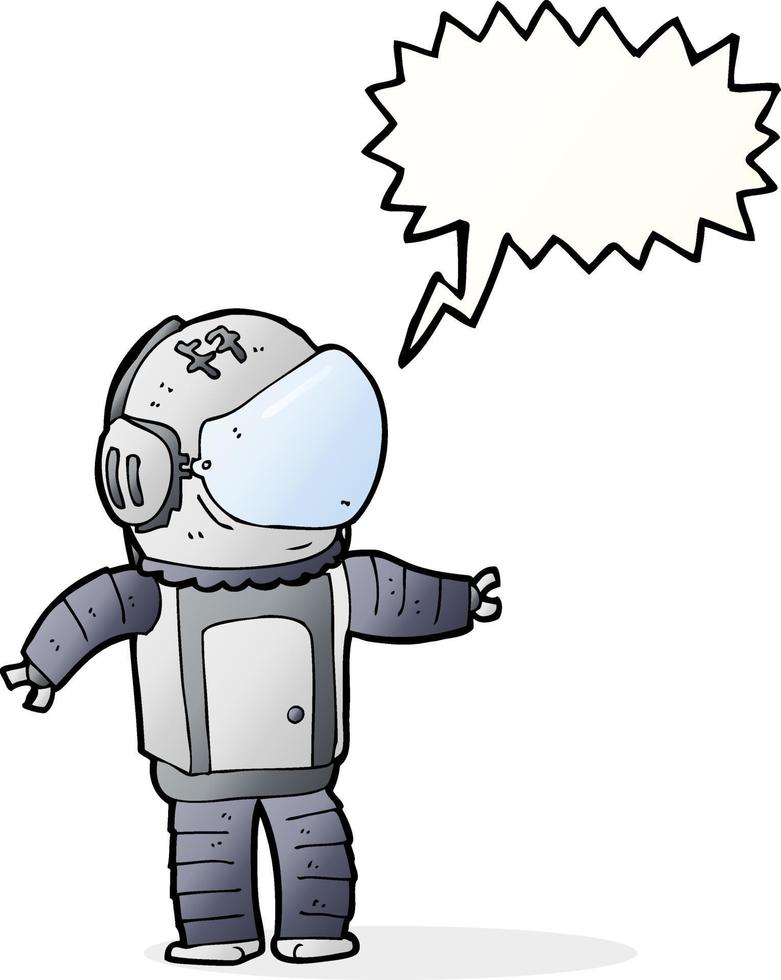 cartoon astronaut with speech bubble vector