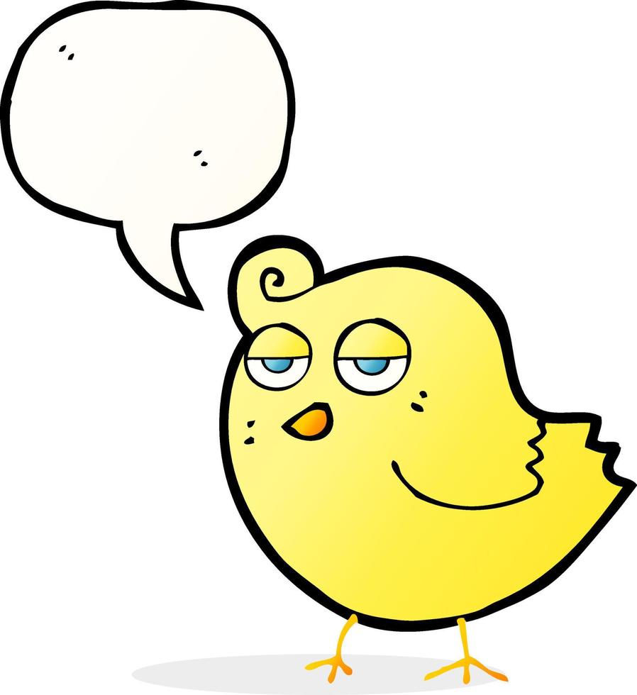 cartoon bird with speech bubble vector