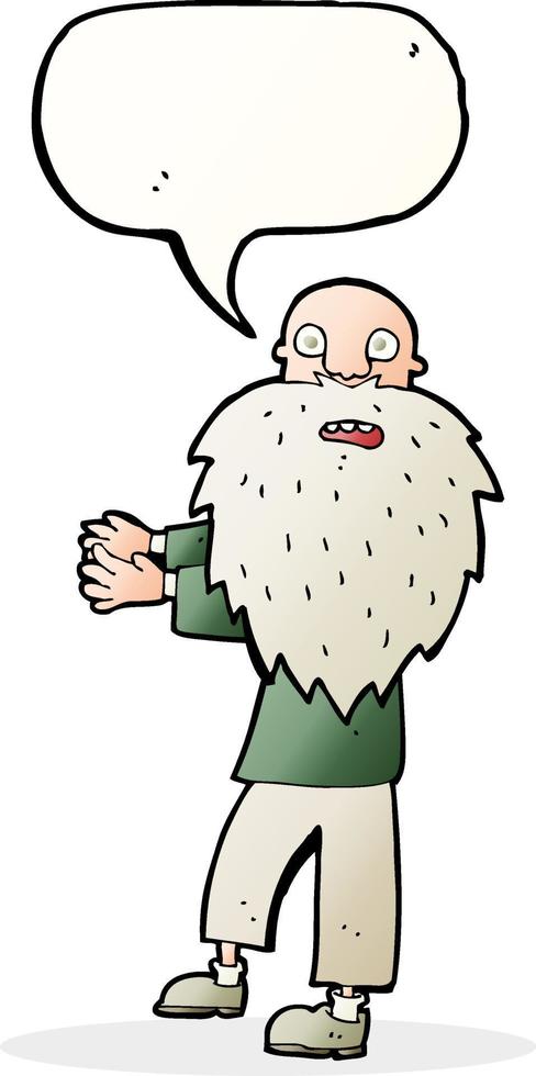 cartoon bearded old man with speech bubble vector