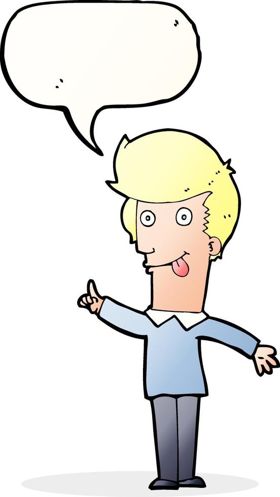 cartoon funny man with idea with speech bubble vector